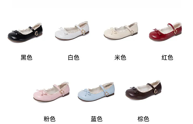 Women's Mary Janes Flat Shoes - Round Toe Buckle Strap Ballet Flats