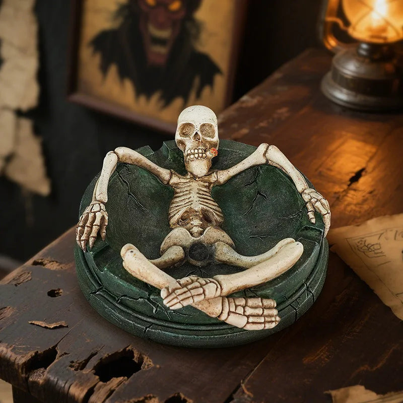 Skull Decorative Ashtray – Household Desktop Ash Tray for Home & Office