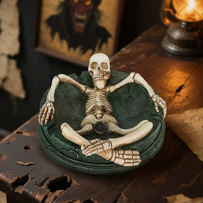 Skull Decorative Ashtray – Household Desktop Ash Tray for Home & Office