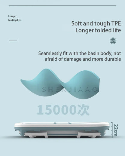 Foldable Adult Bath Barrel – Thickened Plastic Sitting Bathtub with Foot Massage & Lid