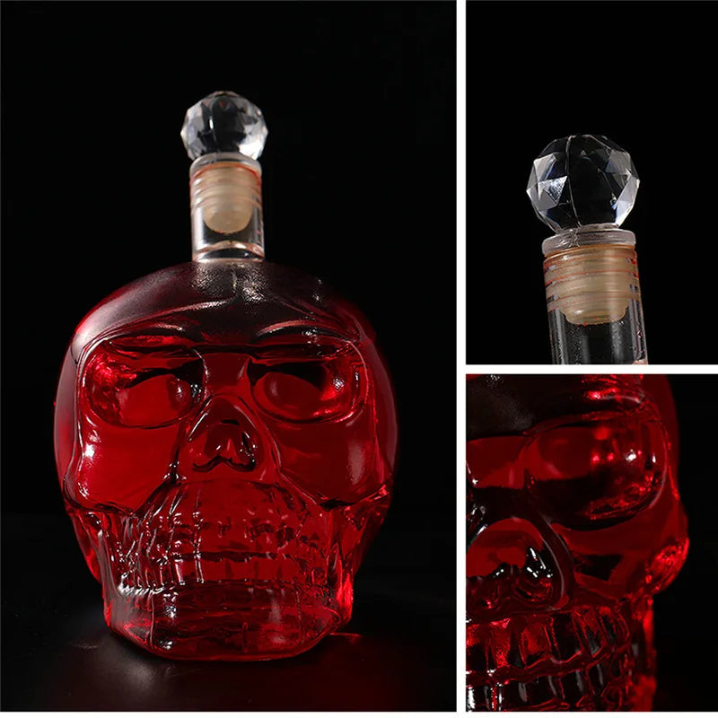 Skull Head Crystal Decanter & Glass Set – Gothic Bar Whisky Vodka Wine Spirits