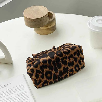 Large Capacity Cosmetic Bag Stylish Multifunctional Portable Cosmetic Bag Storage Bag Leopard Print Storage Make Up Organizer