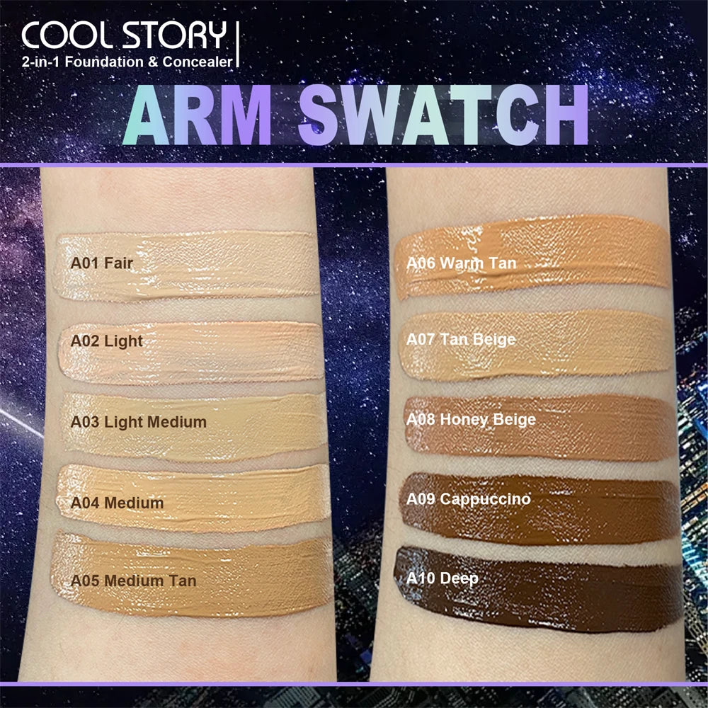 10 Color Lasting Face Foundation Cream Oil-Control Matte BB Cream Liquid Full Coverage Waterproof Hydrating Brighten Concealer - Shello's Creative Boutique