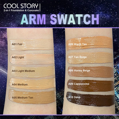 10 Color Lasting Face Foundation Cream Oil-Control Matte BB Cream Liquid Full Coverage Waterproof Hydrating Brighten Concealer - Shello's Creative Boutique