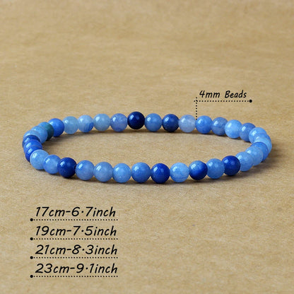 4mm Natural Stone Agate & Lava Stretch Bracelet – Handmade Tiny Bead Bangle for Men & Women