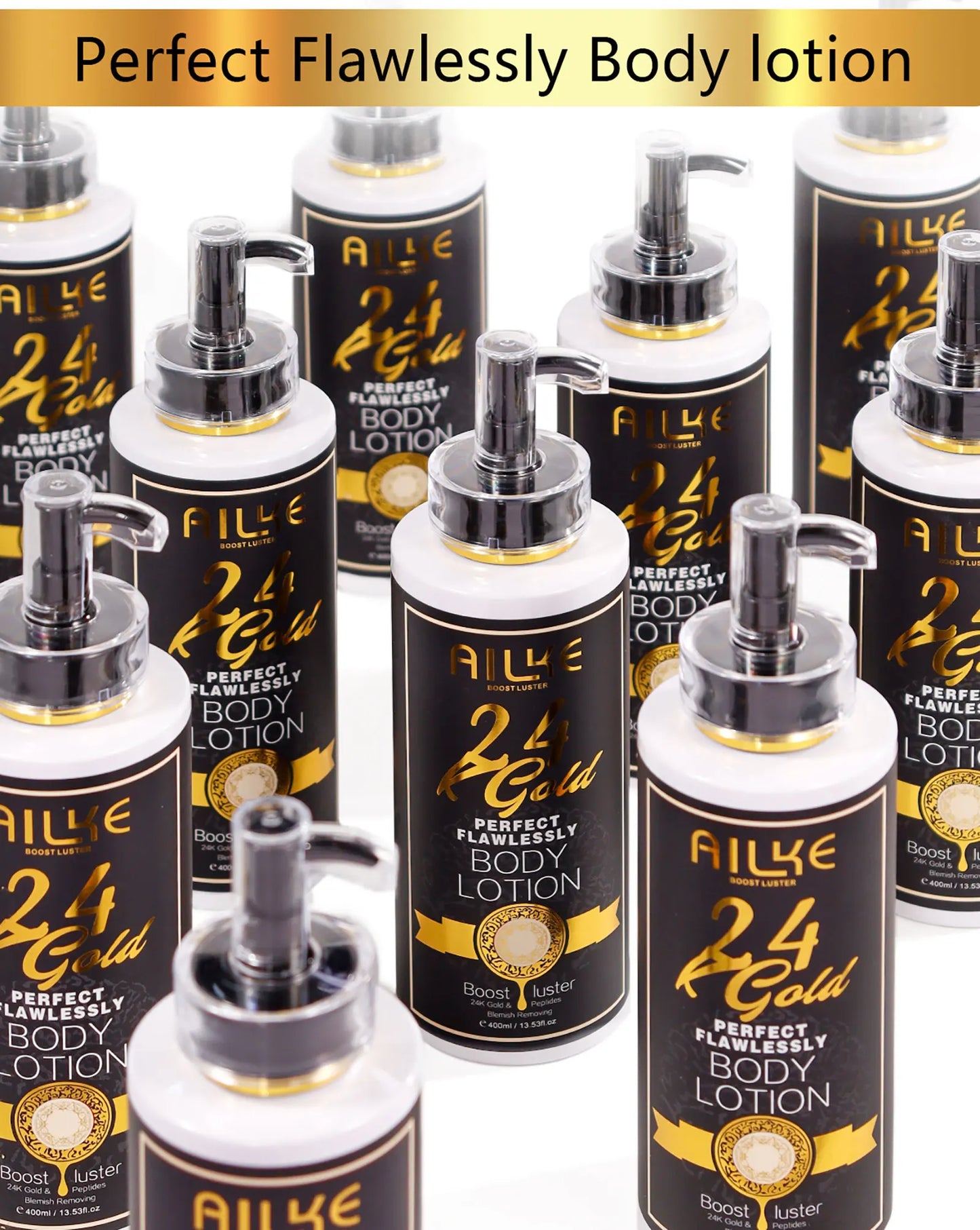 AILKE 24k Gold Perfect Flawlessly Body Lotion, Whitening, Inhibit Melanin, Moisturizing, UV Protect, With Nicotinamide Vitamin C - Shello's Creative Boutique