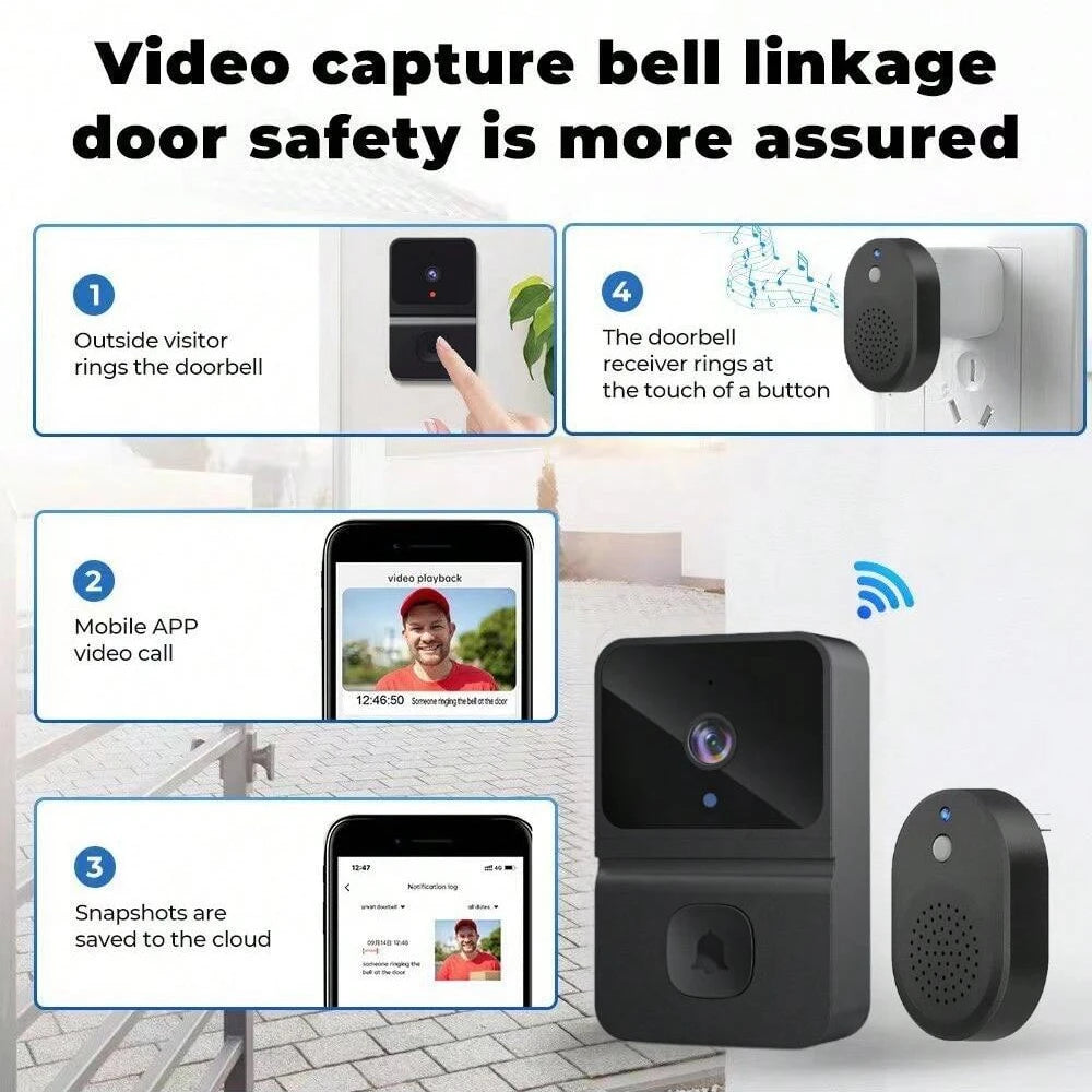 Wireless WiFi Outdoor Doorbell Camera with HD Video, Night Vision & Kement App