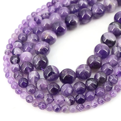 Natural Stone Beads for Jewellery Making – Blue Tiger Eye, Amethyst & Rose Quartz | 4/6/8/10mm