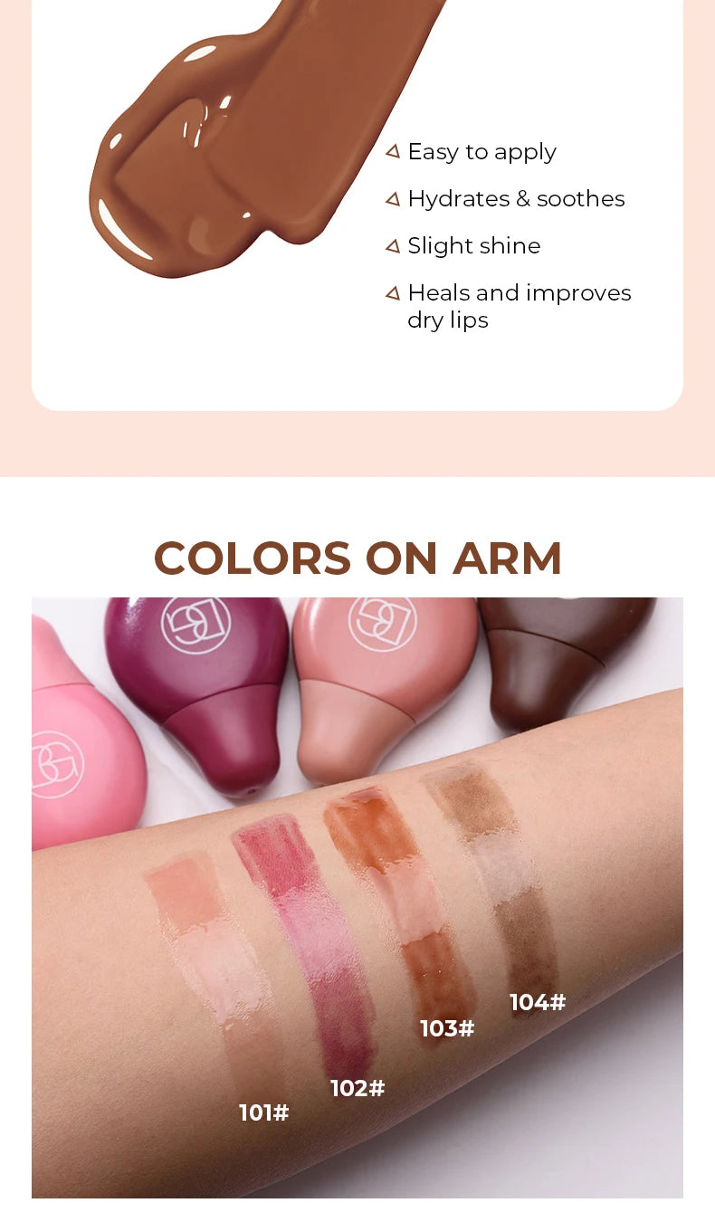 BEAUTY GLAZED 4Color Lipgloss Lip Oil Teens Moisturizing Lipstick Lip Balm High Shine And Lip Gloss Long-Lasting Dry Lip Care - Shello's Creative Boutique