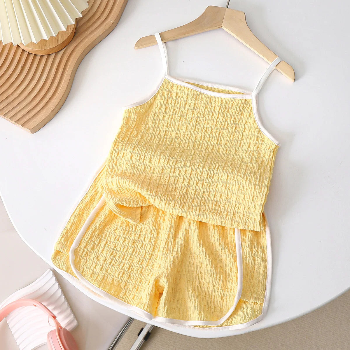 2025 New Girls Suspender Vest Set Summer Baby Thin Style Shorts Girls Clothes Children Clothing Set Shello's Creative Boutique