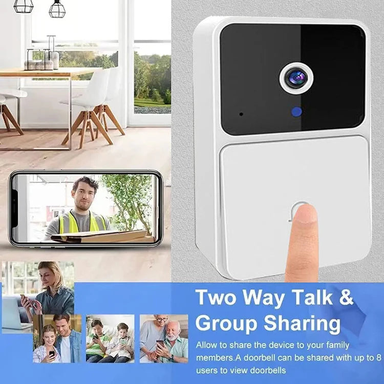 Wireless WiFi Video Doorbell with HD Camera, Night Vision & Voice Change