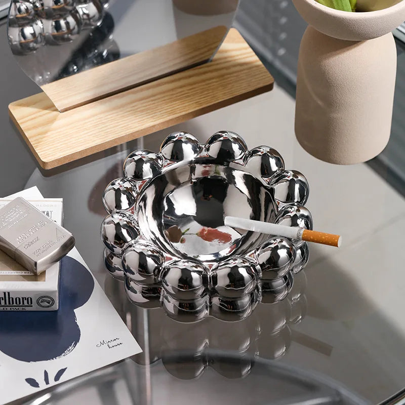 Electroplated Ceramic Ashtray – Decorative Smoking Accessory & Car Ash Tray