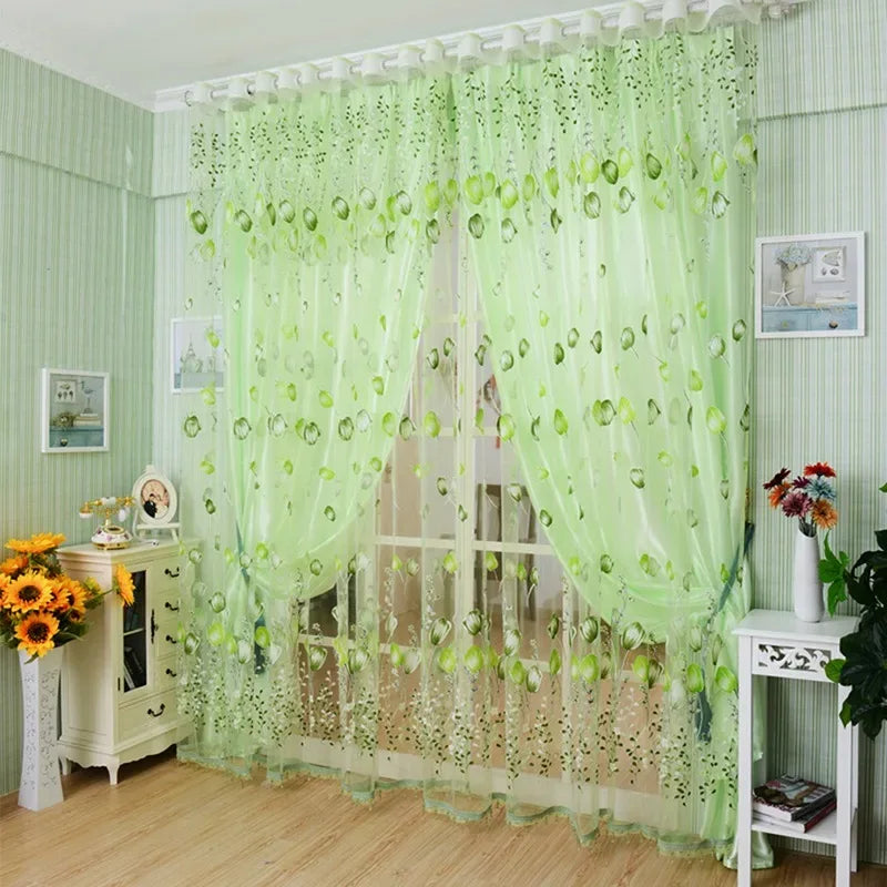 Modern Purple Tulle Curtain Panel - 200x100cm Sheer Voile Drape for Living Room & Bedroom - Shello's Creative Boutique