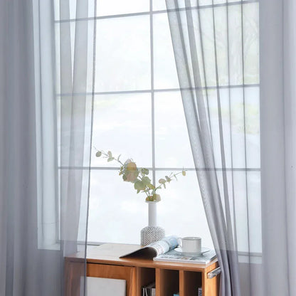 Sheer White Tulle Curtains – Elegant Voile Window Drapes - Shello's Creative Boutique