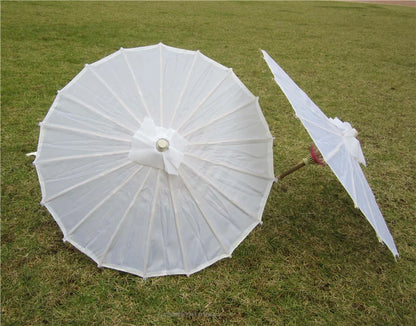 70cm Chinese Fabric Parasol — Traditional Bamboo Dance Umbrella for Weddings & Props