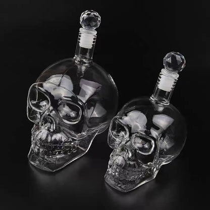 Skull Head Crystal Decanter & Glass Set – Gothic Bar Whisky Vodka Wine Spirits
