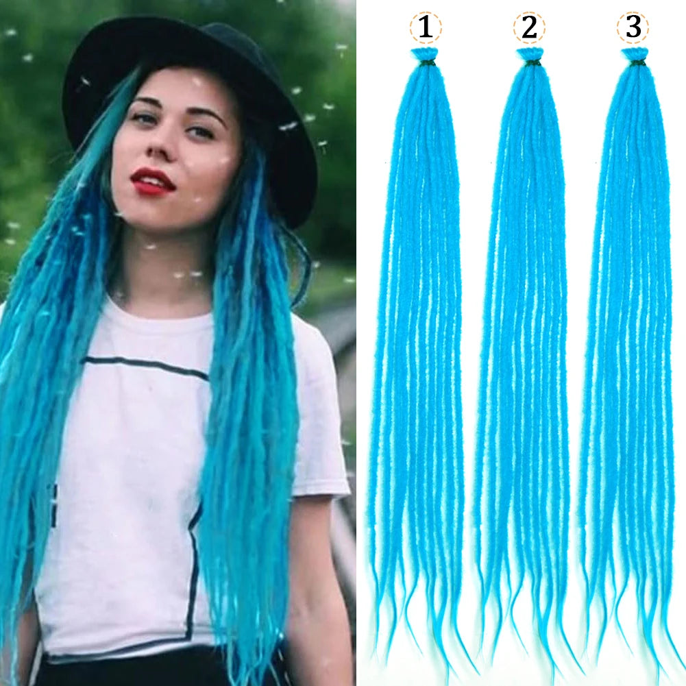 26 Inch Red Crochet Dreadlock Extensions - Faux Locs Hair - Shello's Creative Boutique