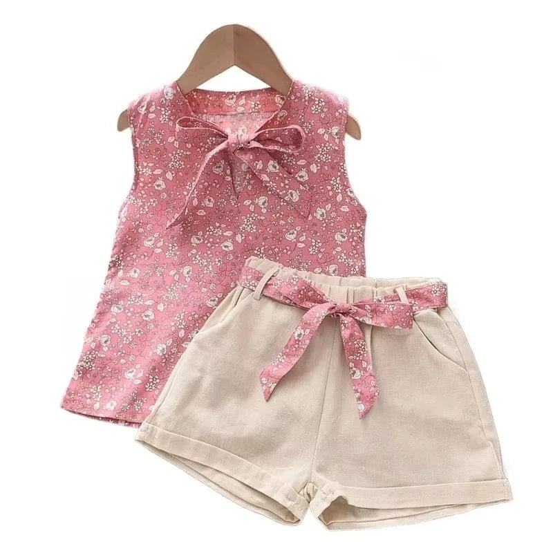 New Summer Baby Girls Clothes Children Sleeveless Vest Shorts 2Pcs/Sets Toddler Clothing Infant Fashion Costume Kids Tracksuits Shello's Creative Boutique