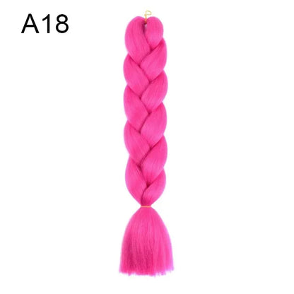 24 Inch Jumbo Braiding Hair - Rainbow Ombre Synthetic Extensions - Shello's Creative Boutique