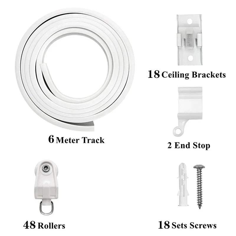 Flexible Bendable Curtain Track 2-6M - Curved Rail - Shello's Creative Boutique