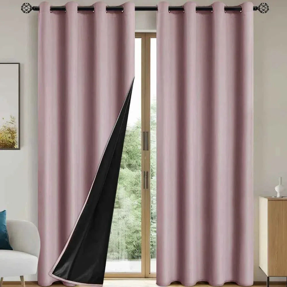 Solid Blackout Curtains with Grommets - Total Privacy Drapes for Bedroom - Shello's Creative Boutique