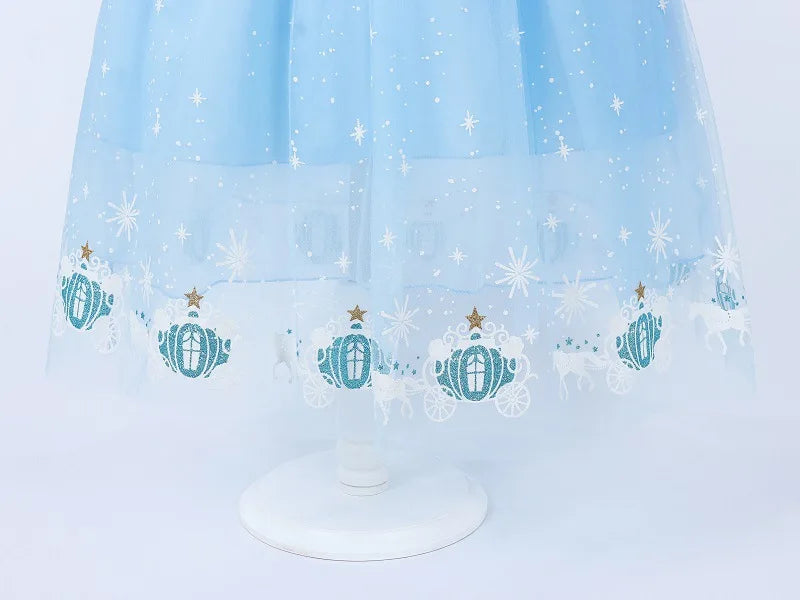DreamParty Girls' Cinderella Princess Dress – Tiered Cosplay Costume with Accessories Shello's Creative Boutique