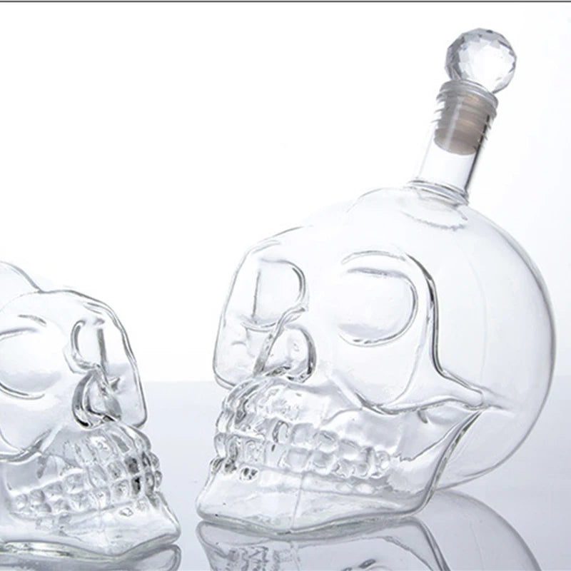 Skull Head Crystal Decanter & Glass Set – Gothic Bar Whisky Vodka Wine Spirits