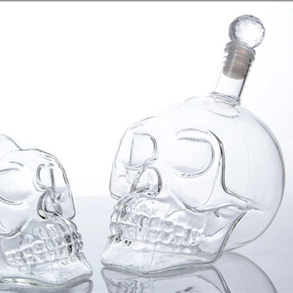 Skull Head Crystal Decanter & Glass Set – Gothic Bar Whisky Vodka Wine Spirits