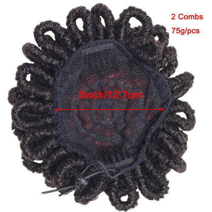 Synthetic Afro Puff Drawstring Ponytail - Dreadlock Hair Bun Extension