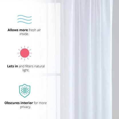 Sheer White Tulle Curtains – Elegant Voile Window Drapes - Shello's Creative Boutique