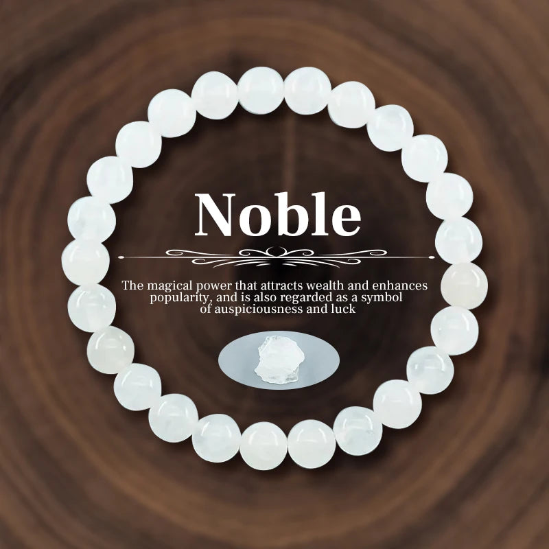 8mm Natural Stone Beaded Bracelet – Amethyst, Crystal, Agate & Tiger Eye