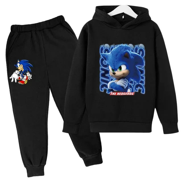 MINISO Kids' Lightning McQueen 2-Piece Tracksuit – Unisex Hooded Sweatshirt & Pants Set Shello's Creative Boutique