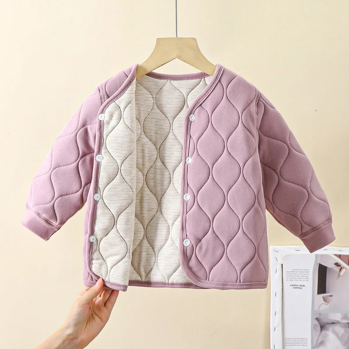 Children’s Quilted Autumn-Winter Jacket – Unisex 3-Layer Thickened Coat Shello's Creative Boutique