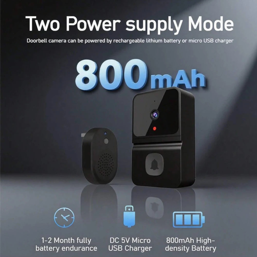 Wireless WiFi Outdoor Doorbell Camera with HD Video, Night Vision & Kement App