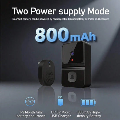 Wireless WiFi Outdoor Doorbell Camera with HD Video, Night Vision & Kement App