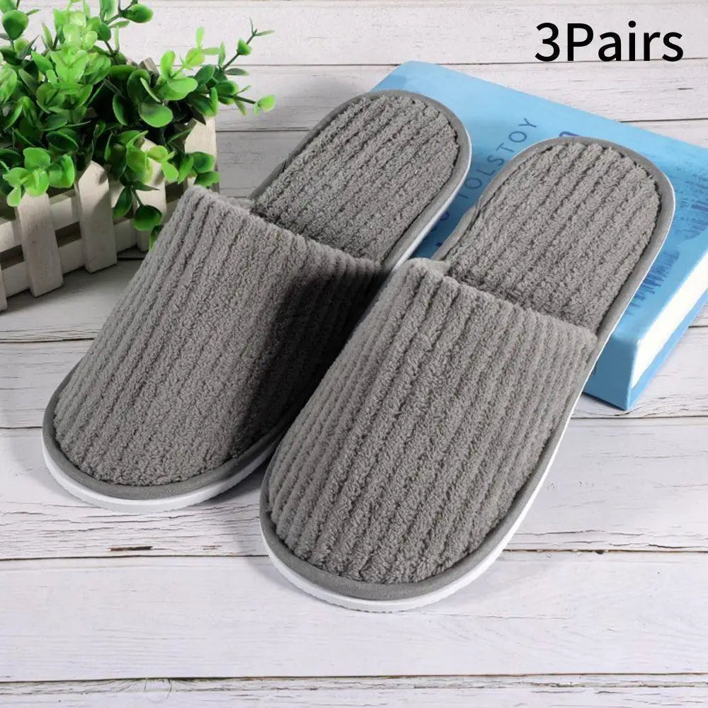 Disposable Guest Slippers - 3 Pairs Non-Slip Indoor Set - Shello's Creative Boutique