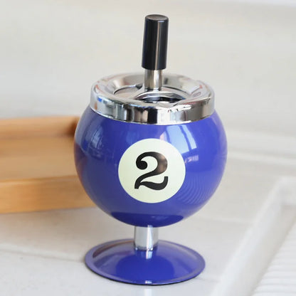 Pool Ball Ashtray With Lid – Anti-Fly Ash Desk Decoration Gift for Billiard Lovers