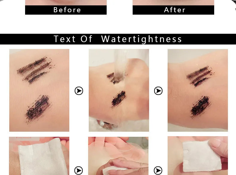 Qibest Silver Tube Mascara Waterproof Long & Curling Black Eyelashes Easy Removal No Dizziness Everlastingly Lasting - Shello's Creative Boutique