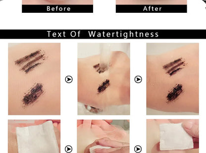 Qibest Silver Tube Mascara Waterproof Long & Curling Black Eyelashes Easy Removal No Dizziness Everlastingly Lasting - Shello's Creative Boutique