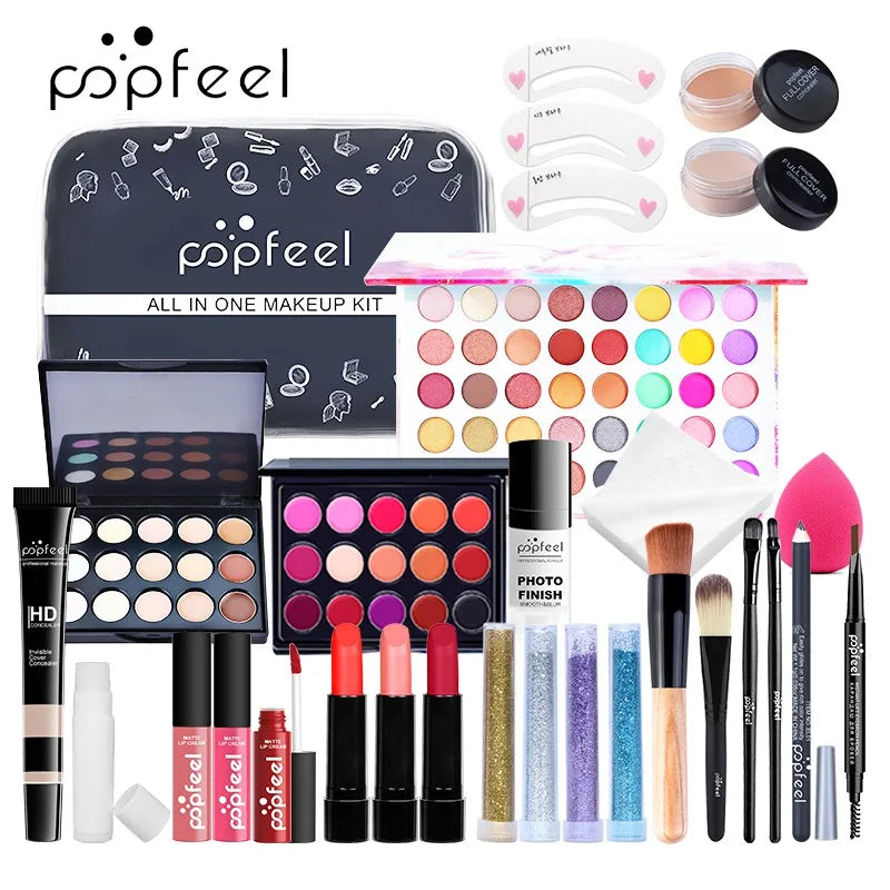 POPFEEL All In One Makeup Kit  for Women Full Kit Set, All in One Makeup Sets Include Eyebrow Eyeliner Eyeshadow - Shello's Creative Boutique