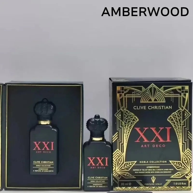Clive Christian Amberwood Fresh Unisex Perfume 50ml – Long Lasting Elegant Fragrance with Jasmine Rose Sandalwood Amber Musk - Shello's Creative Boutique