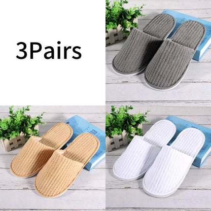 Disposable Guest Slippers - 3 Pairs Non-Slip Indoor Set - Shello's Creative Boutique