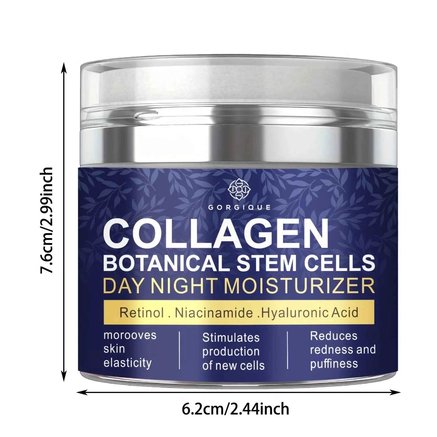 Niacinamide Hyaluronic Acid Collagen Face Cream with Airless Pump Collagen Botanical Stem Cells Cream for Skin with Retinol