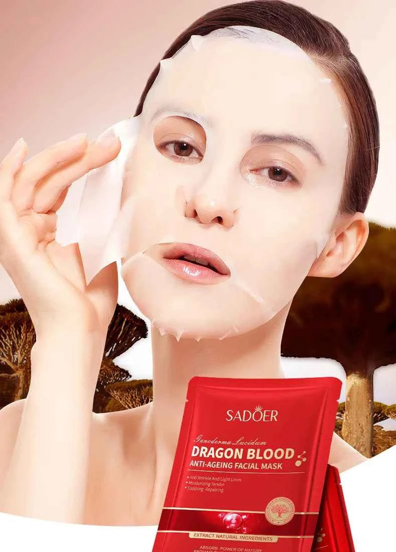 5/10pcs SADOER Dragon Blood Facial Masks for Face Moisturizing Anti-aging Hydrating Face Mask Facial Skin Care Products