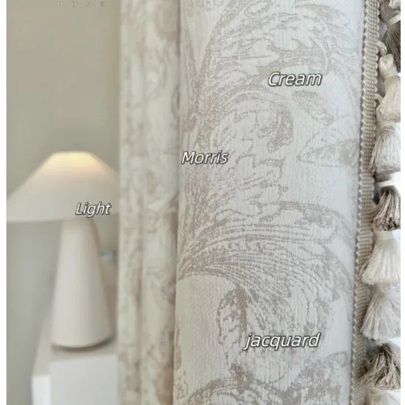 French Luxury Embroidered Chenille Curtains – Romantic Blackout Drapes - Shello's Creative Boutique
