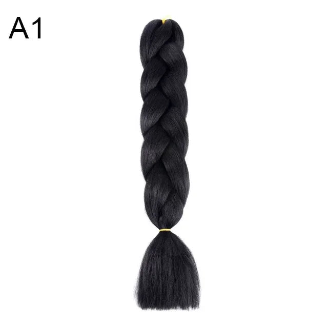 24 Inch Jumbo Braiding Hair - Rainbow Ombre Synthetic Extensions - Shello's Creative Boutique