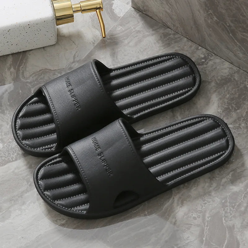 Men's Summer Indoor Slippers - Non-Slip Bathroom & Home Couple Slides with Soft Bottom - Shello's Creative Boutique