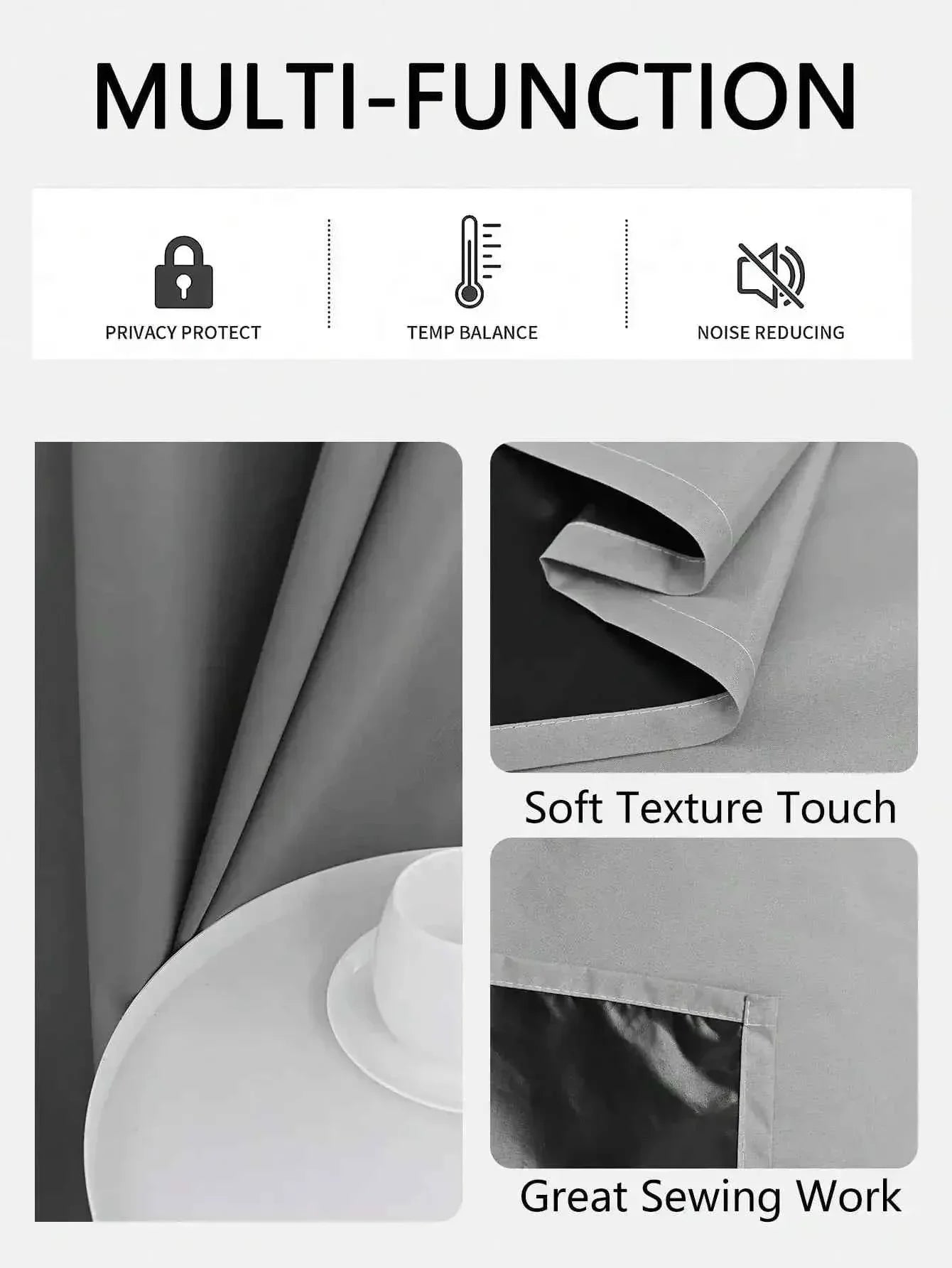 Solid Blackout Curtains with Grommets - Total Privacy Drapes for Bedroom - Shello's Creative Boutique