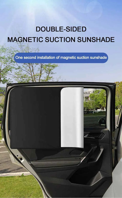 SEAMETAL 2Pcs Car Side Window Sun Shade Curtain Summer Sun Protection Sunshade Cover UV Reflective Magnetic Car Privacy Curtains