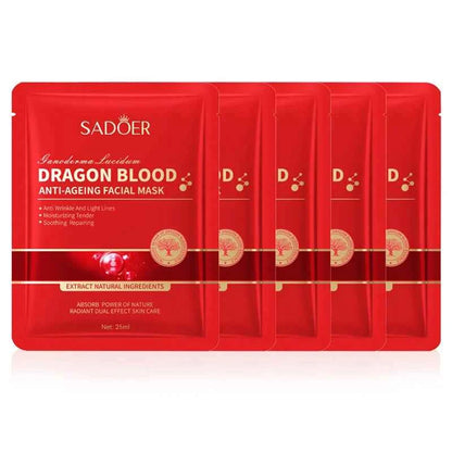 5/10pcs SADOER Dragon Blood Facial Masks for Face Moisturizing Anti-aging Hydrating Face Mask Facial Skin Care Products